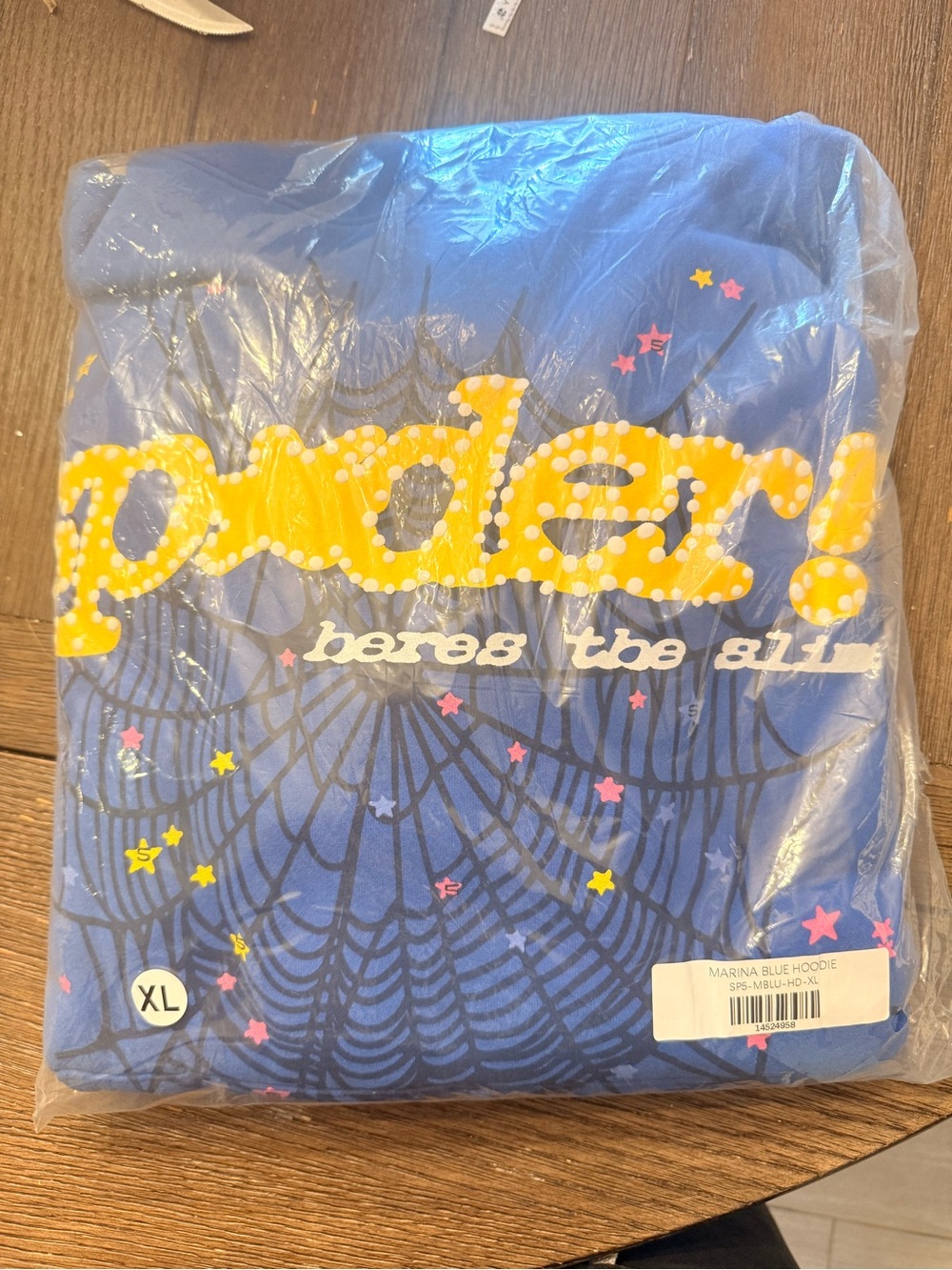 Spider hoodie blue/yellow